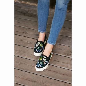 Keds x Rifle Paper Co. Embroidered Platforms